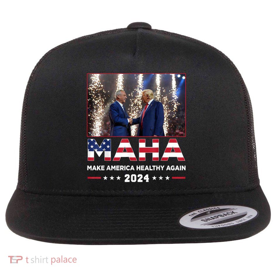 Maha Make America Healthy Again Trump Vance Kennedy 2024 Flat Bill Trucker Hat