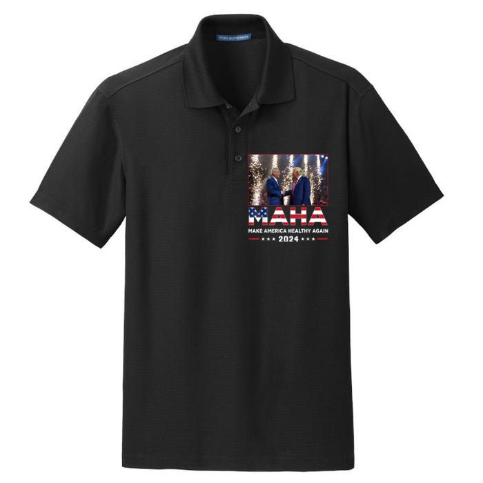 Maha Make America Healthy Again Trump Vance Kennedy 2024 Dry Zone Grid Polo