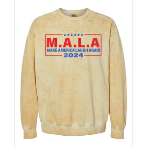 Mala Make America Laugh Again 2024 Colorblast Crewneck Sweatshirt