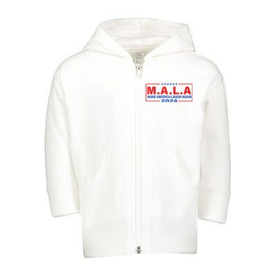 Mala Make America Laugh Again 2024 Toddler Zip Fleece Hoodie