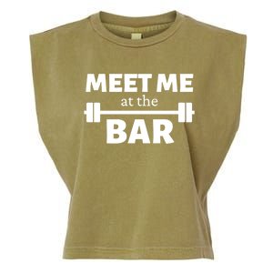 Meet Me At The Bar Gym Pun Funny Workout Fitness Athletes Gift Garment-Dyed Women's Muscle Tee