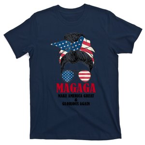 MAGAGA Make America Great And Glorious Again Messy Bun T-Shirt