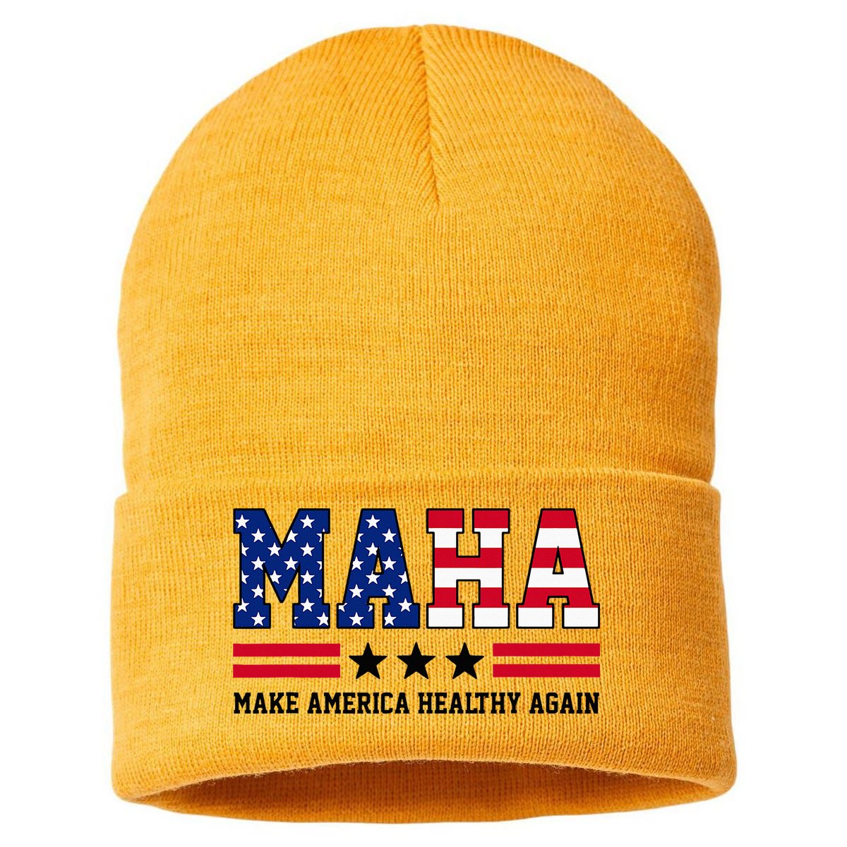 Maha Make America Healthy Again Us Patriotic Sustainable Knit Beanie