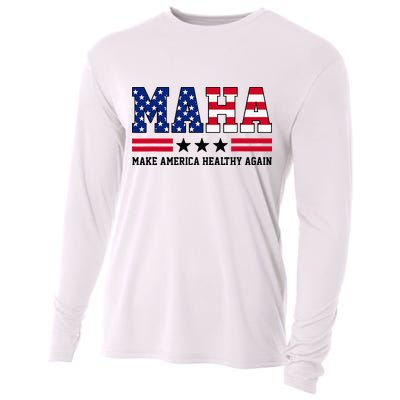 Maha Make America Healthy Again Us Patriotic Cooling Performance Long Sleeve Crew