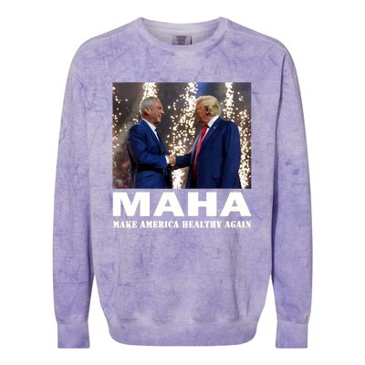 Maha Make America Healthy Again Trump 2024 Colorblast Crewneck Sweatshirt