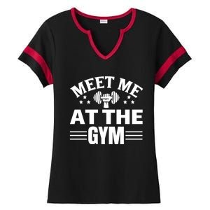 Meet Me At The Gymgift Awesome Fitness Gym Wear Workout Lifting Gift Ladies Halftime Notch Neck Tee