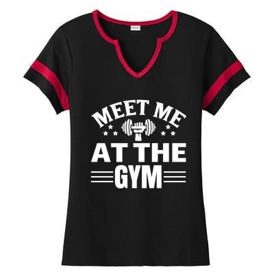 Meet Me At The Gymgift Awesome Fitness Gym Wear Workout Lifting Gift Ladies Halftime Notch Neck Tee