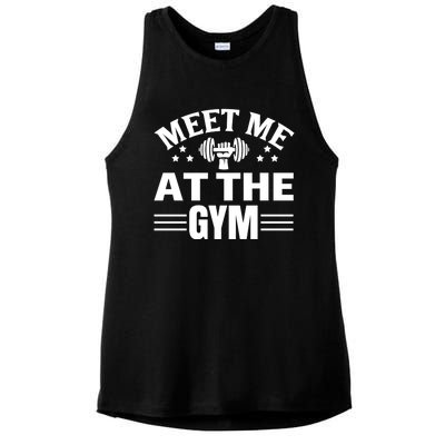 Meet Me At The Gymgift Awesome Fitness Gym Wear Workout Lifting Gift Ladies PosiCharge Tri-Blend Wicking Tank