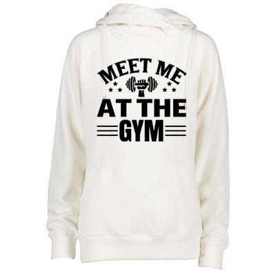 Meet Me At The Gymgift Awesome Fitness Gym Wear Workout Lifting Gift Womens Funnel Neck Pullover Hood