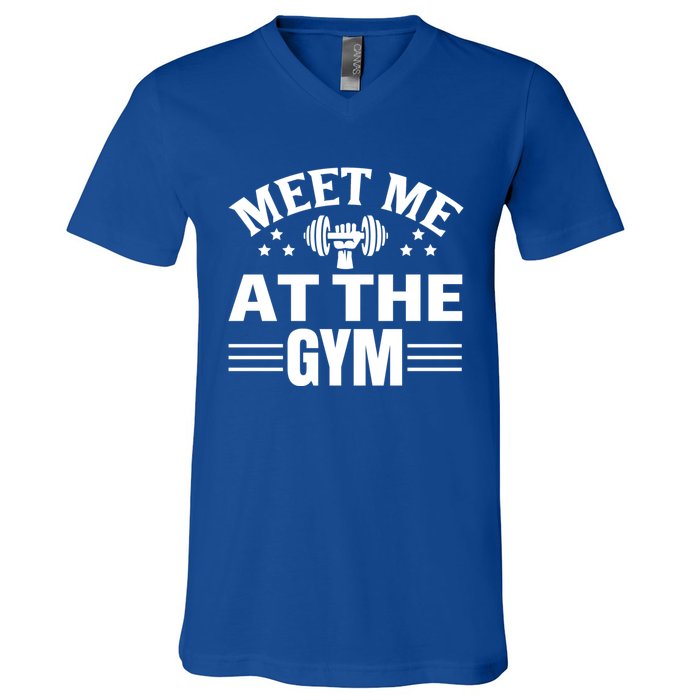 Meet Me At The Gymgift Awesome Fitness Gym Wear Workout Lifting Gift V-Neck T-Shirt