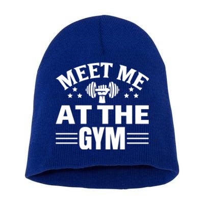 Meet Me At The Gymgift Awesome Fitness Gym Wear Workout Lifting Gift Short Acrylic Beanie