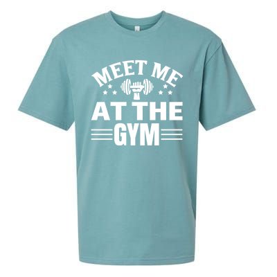 Meet Me At The Gymgift Awesome Fitness Gym Wear Workout Lifting Gift Sueded Cloud Jersey T-Shirt