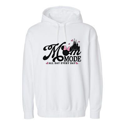 Mom Mode All Day Everyday For Mom Who Loves Diz Nee Mother's Day Garment-Dyed Fleece Hoodie