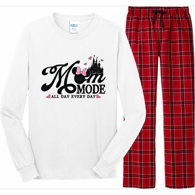 Mom Mode All Day Everyday For Mom Who Loves Diz Nee Mother's Day Long Sleeve Pajama Set