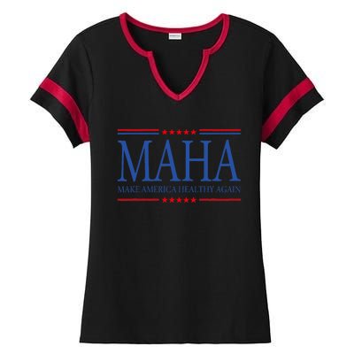 Maha Make America Healthy Ladies Halftime Notch Neck Tee