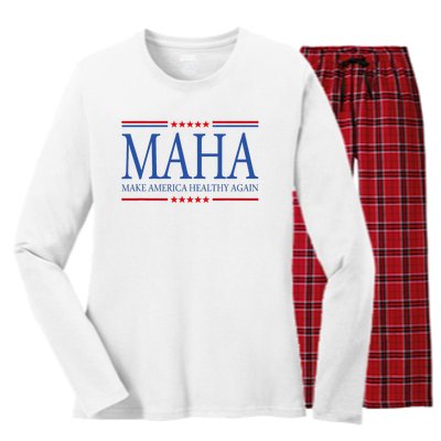 Maha Make America Healthy Women's Long Sleeve Flannel Pajama Set 