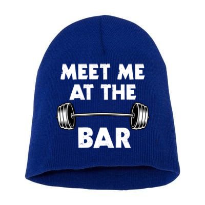 Meet Me At The Bar Gym Gift Short Acrylic Beanie