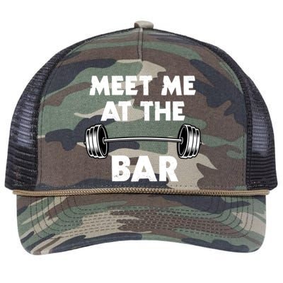 Meet Me At The Bar Gym Gift Retro Rope Trucker Hat Cap