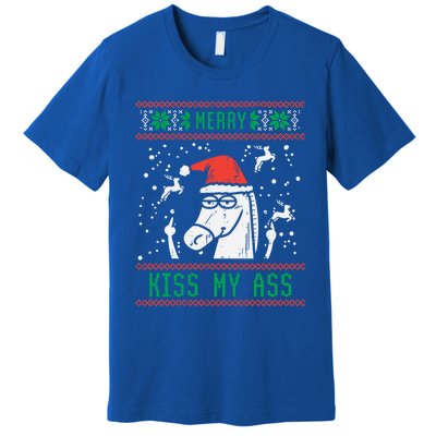 Merry My Ass Santa Horse Funny Ugly Christmas Xmas Gift Premium T-Shirt