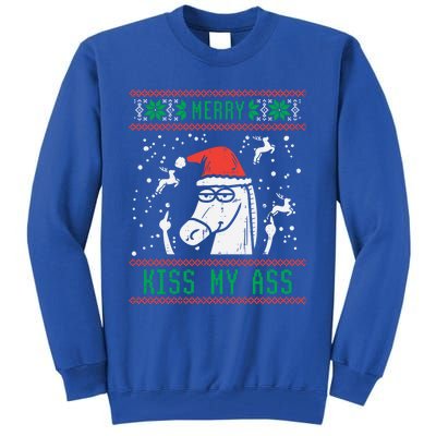 Merry My Ass Santa Horse Funny Ugly Christmas Xmas Gift Tall Sweatshirt