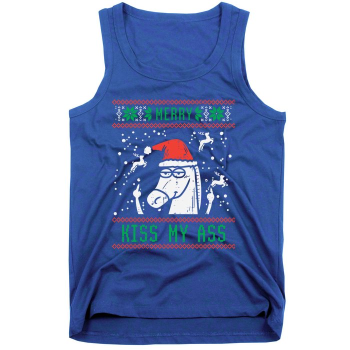 Merry My Ass Santa Horse Funny Ugly Christmas Xmas Gift Tank Top