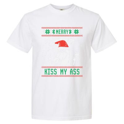 Merry My Ass Santa Horse Funny Ugly Christmas Xmas Gift Garment-Dyed Heavyweight T-Shirt