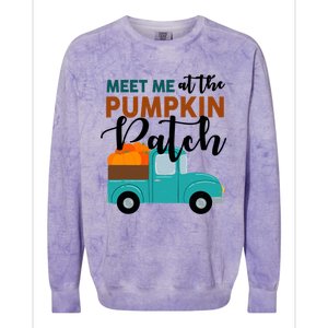 Meet Me At The Pumpkin Patch Retro Truck Halloween Cute Gift Colorblast Crewneck Sweatshirt