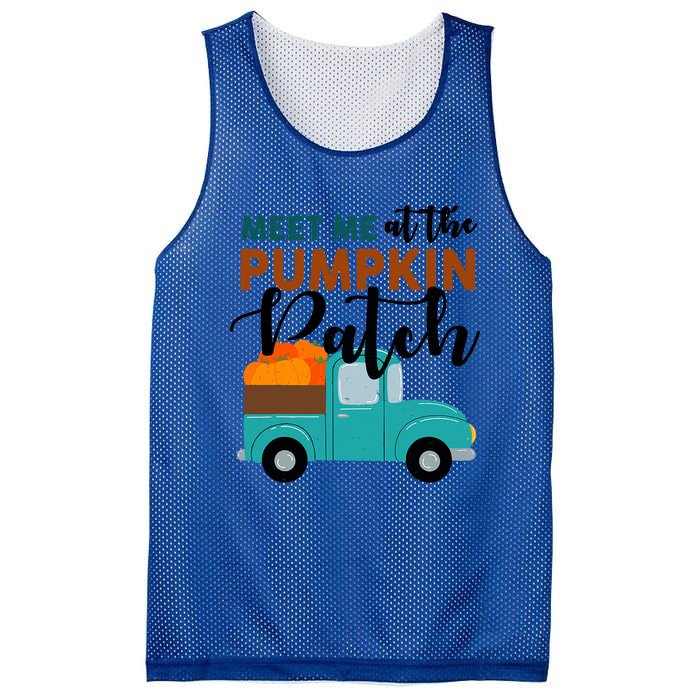 Meet Me At The Pumpkin Patch Retro Truck Halloween Cute Gift Mesh Reversible Basketball Jersey Tank