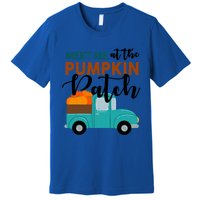 Meet Me At The Pumpkin Patch Retro Truck Halloween Cute Gift Premium T-Shirt