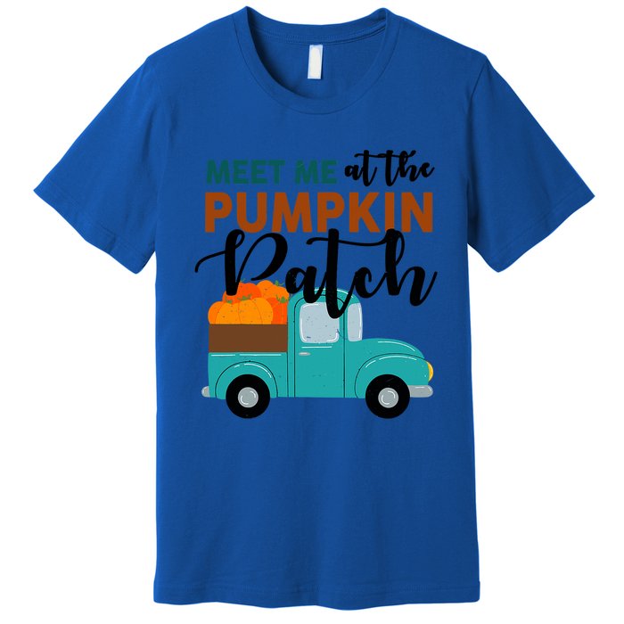 Meet Me At The Pumpkin Patch Retro Truck Halloween Cute Gift Premium T-Shirt