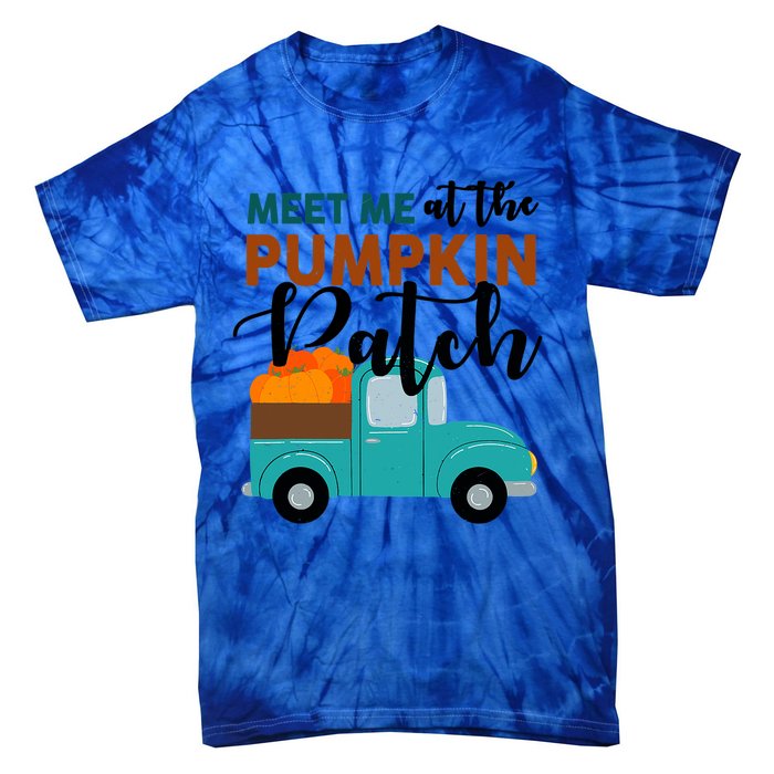 Meet Me At The Pumpkin Patch Retro Truck Halloween Cute Gift Tie-Dye T-Shirt