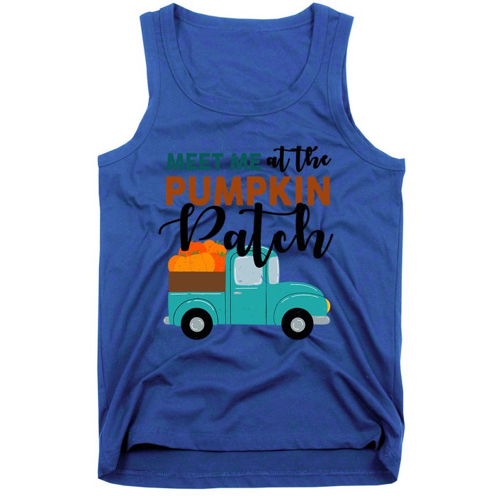 Meet Me At The Pumpkin Patch Retro Truck Halloween Cute Gift Tank Top