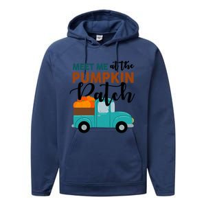 Meet Me At The Pumpkin Patch Retro Truck Halloween Cute Gift Performance Fleece Hoodie