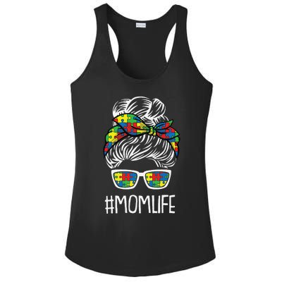 Momlife Mothersday Autism Awareness Mama Mommy Momma Ladies PosiCharge Competitor Racerback Tank