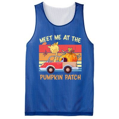 Meet Me At The Pumpkin Patch Thanksgiving Halloween Truck Gift Mesh Reversible Basketball Jersey Tank