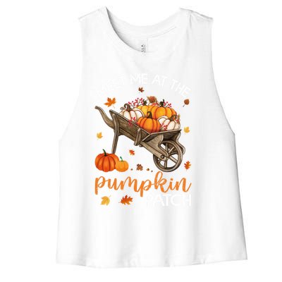 Meet Me At The Pumpkin Patch Gift Women's Racerback Cropped Tank