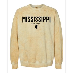 Mississippi Minimalist Autumn Fall Cool Apparel Clothing Top Colorblast Crewneck Sweatshirt