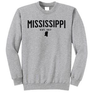 Mississippi Minimalist Autumn Fall Cool Apparel Clothing Top Tall Sweatshirt