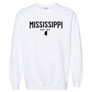 Mississippi Minimalist Autumn Fall Cool Apparel Clothing Top Garment-Dyed Sweatshirt