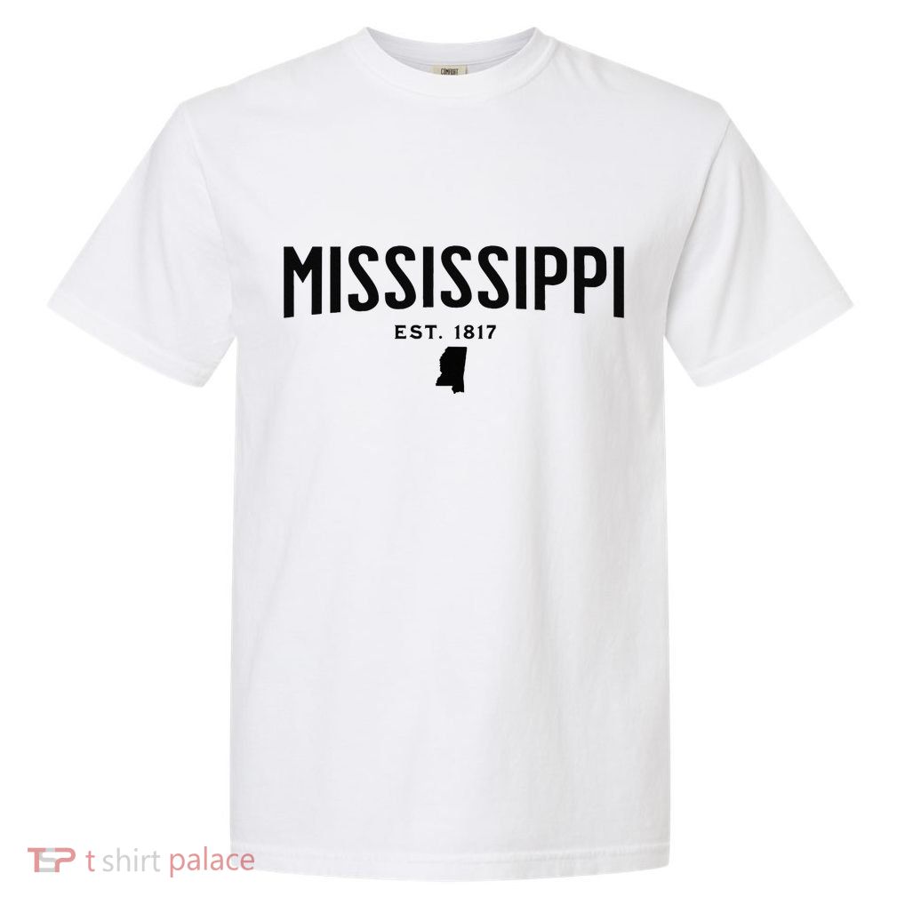 Mississippi Minimalist Autumn Fall Cool Apparel Clothing Top Garment-Dyed Heavyweight T-Shirt