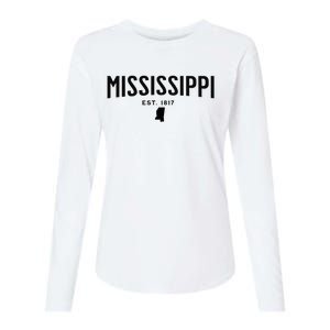 Mississippi Minimalist Autumn Fall Cool Apparel Clothing Top Womens Cotton Relaxed Long Sleeve T-Shirt