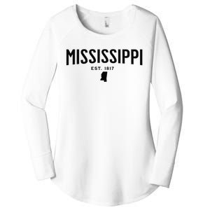 Mississippi Minimalist Autumn Fall Cool Apparel Clothing Top Women's Perfect Tri Tunic Long Sleeve Shirt