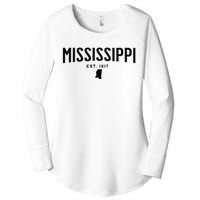 Mississippi Minimalist Autumn Fall Cool Apparel Clothing Top Women's Perfect Tri Tunic Long Sleeve Shirt