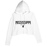 Mississippi Minimalist Autumn Fall Cool Apparel Clothing Top Crop Fleece Hoodie