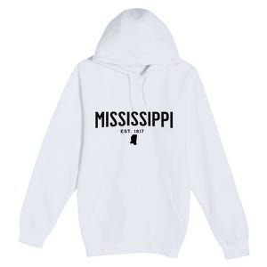 Mississippi Minimalist Autumn Fall Cool Apparel Clothing Top Premium Pullover Hoodie