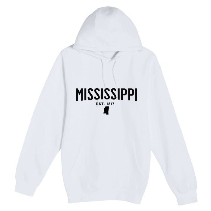 Mississippi Minimalist Autumn Fall Cool Apparel Clothing Top Premium Pullover Hoodie