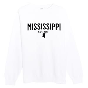 Mississippi Minimalist Autumn Fall Cool Apparel Clothing Top Premium Crewneck Sweatshirt