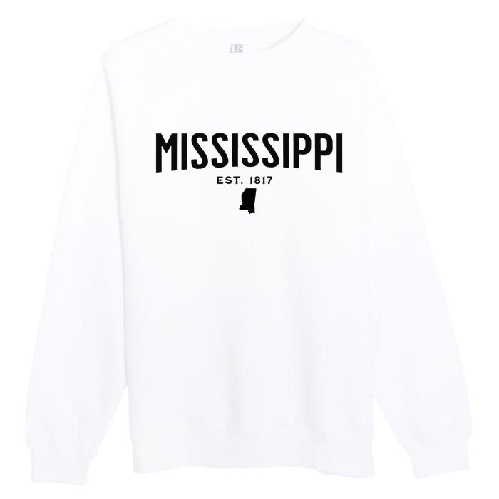 Mississippi Minimalist Autumn Fall Cool Apparel Clothing Top Premium Crewneck Sweatshirt