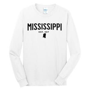 Mississippi Minimalist Autumn Fall Cool Apparel Clothing Top Tall Long Sleeve T-Shirt