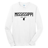 Mississippi Minimalist Autumn Fall Cool Apparel Clothing Top Tall Long Sleeve T-Shirt